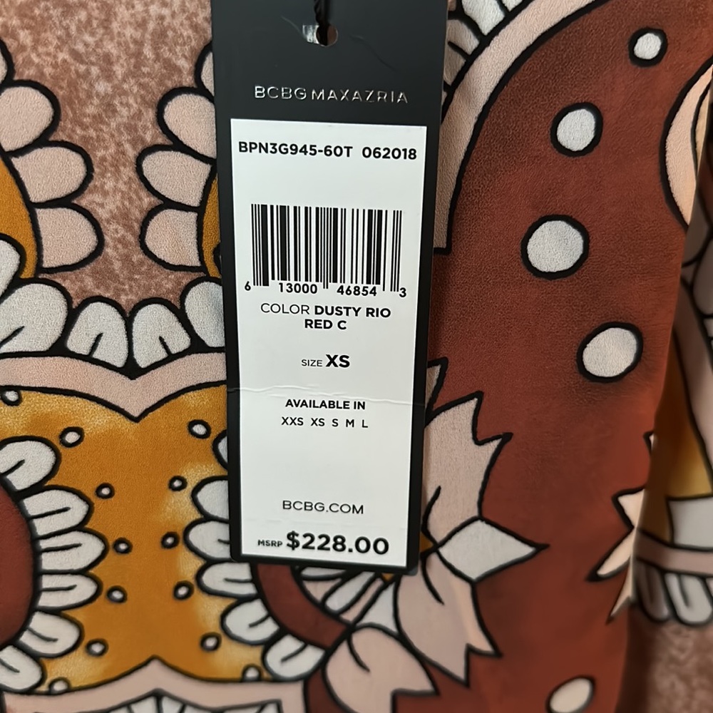🛍️SALE🛍️ BCBGMAXAZRIA Grand Paisley Maxi Wrap Skirt In Dusty Rio (NWT) - Picture 5 of 8
